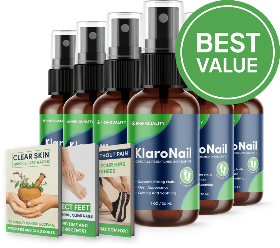 KlaroNail 6 bottle package — what is KlaroNail, 180 day supply with bonus guides